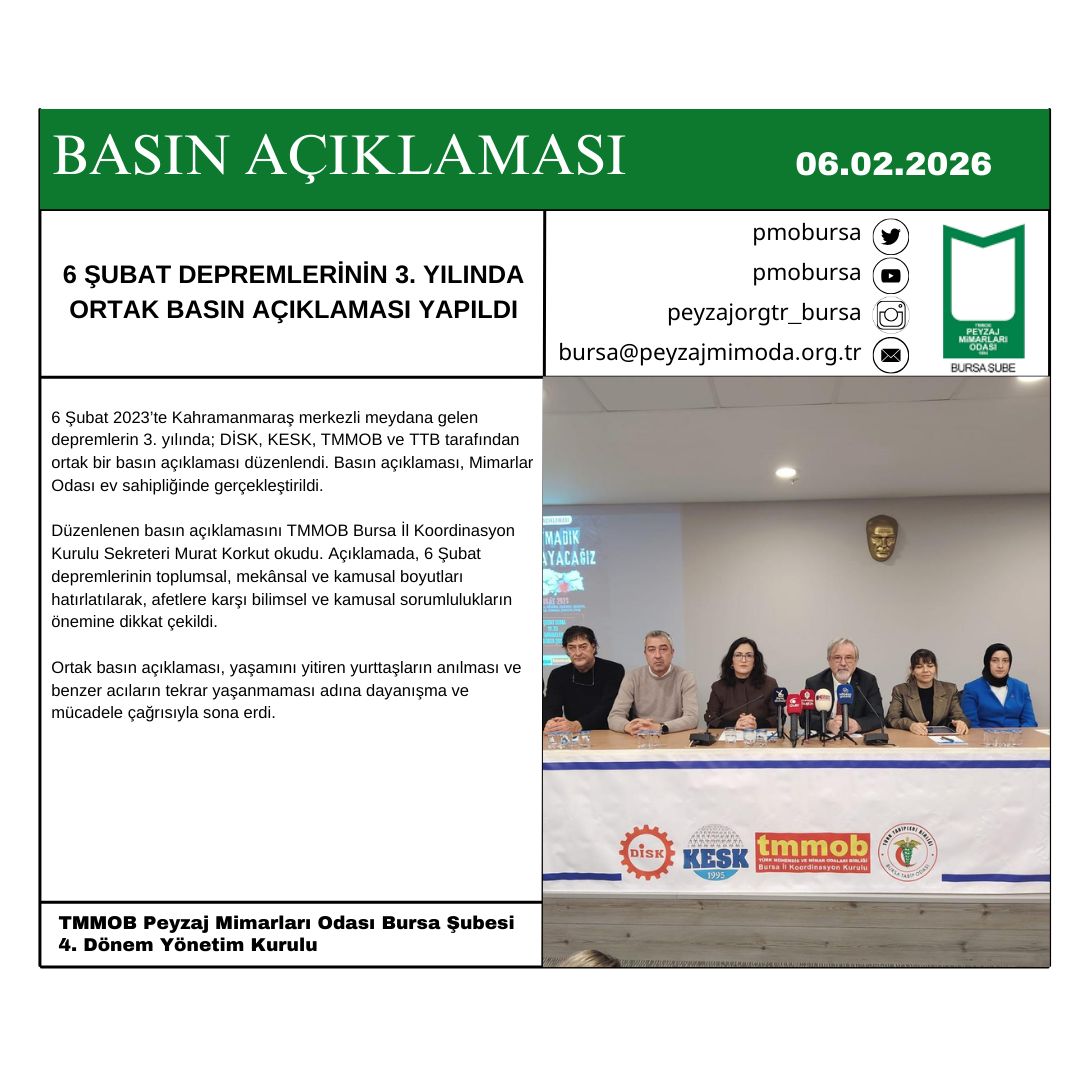 BASIN AÇIKLAMASI| 6 ŞUBAT DEPREMLERİNİN 3. YILINDA ORTAK BASIN AÇIKLAMASI YAPILDI