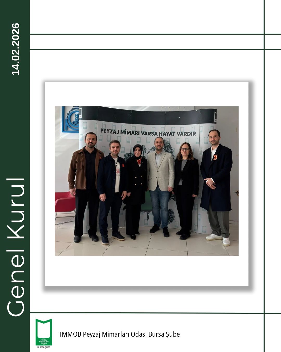 GENEL KURUL | TMMOB PEYZAJ MİMARLARI ODASI BURSA ŞUBESİ 5. OLAĞAN GENEL KURULU TAMAMLANDI