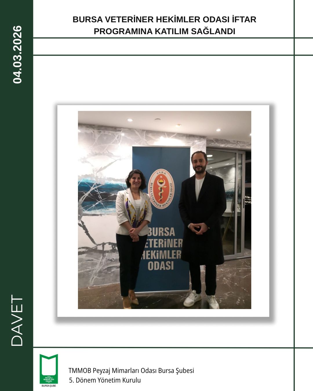 BURSA VETERİNER HEKİMLER ODASI İFTAR PROGRAMINA KATILIM SAĞLANDI