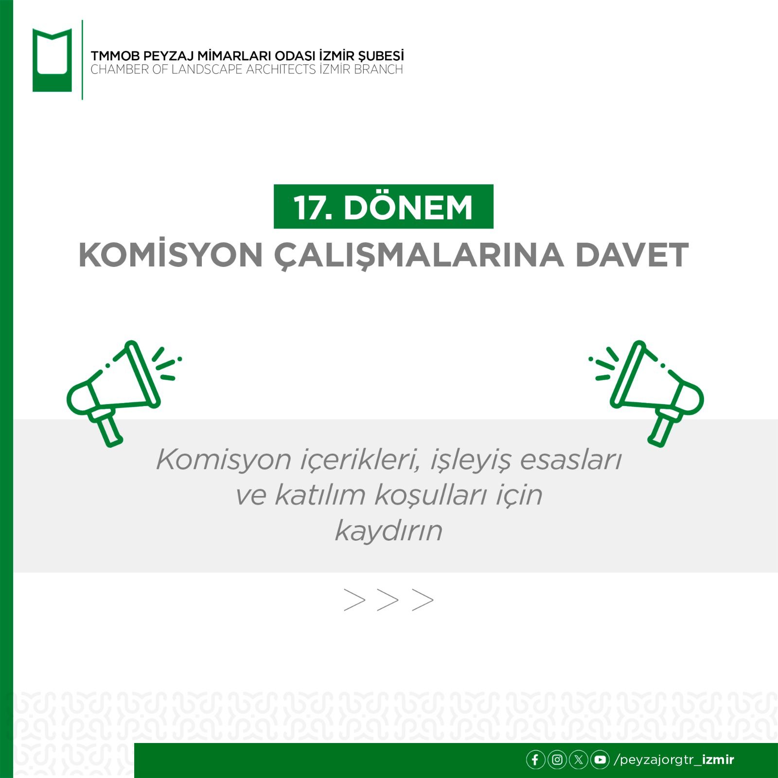 17. DÖNEM ÇALIŞMA KOMİSYONLARINA DAVET