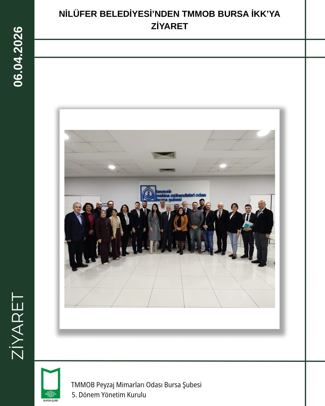 NİLÜFER BELEDİYESİ’NDEN TMMOB BURSA İKK’YA ZİYARET