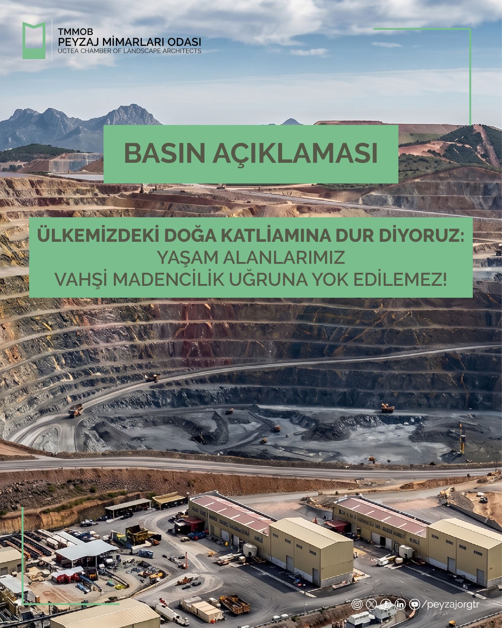 ÜLKEMİZDEKİ DOĞA KATLİAMINA DUR DİYORUZ: YAŞAM ALANLARIMIZ VAHŞİ MADENCİLİK UĞRUNA YOK EDİLEMEZ!