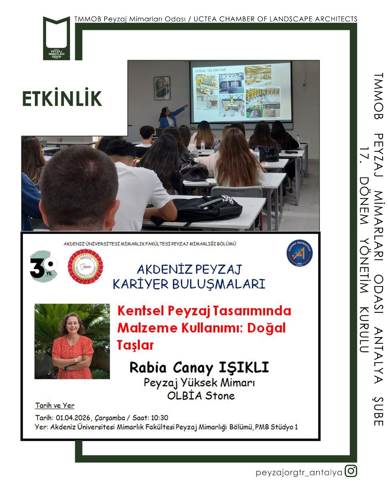 AKDENİZ ÜNİVERSİTESi MİMARLIK FAKÜLTESİ PEYZAJ MİMARLIĞI BÖLÜMÜ -AKDENİZ PEYZAJ KARİYER BULUŞMALARI