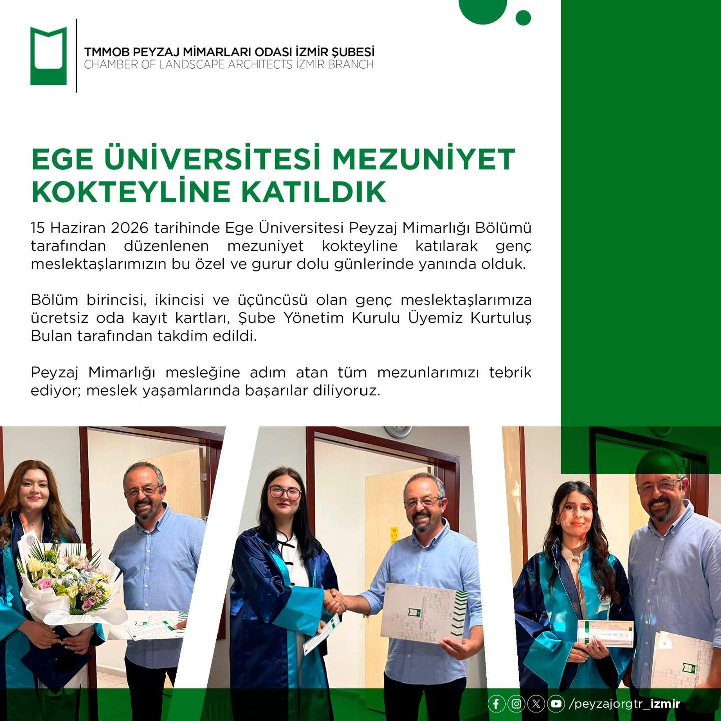 EGE ÜNİVERSİTESİ MEZUNİYET KOKTEYLİNE KATILDIK