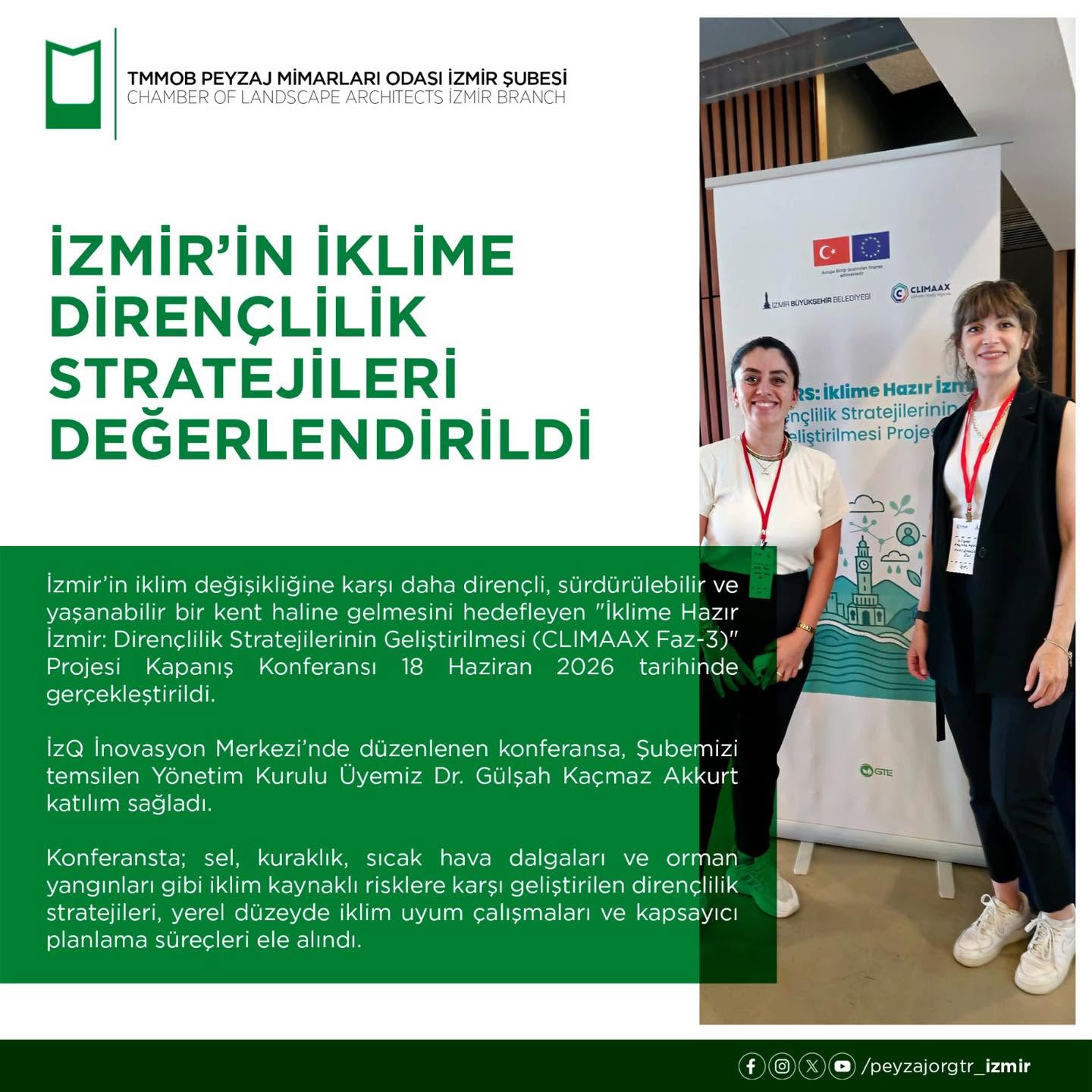 İZMİR’İN İKLİME DİRENÇLİLİK STRATEJİLERİ DEĞERLENDİRİLDİ