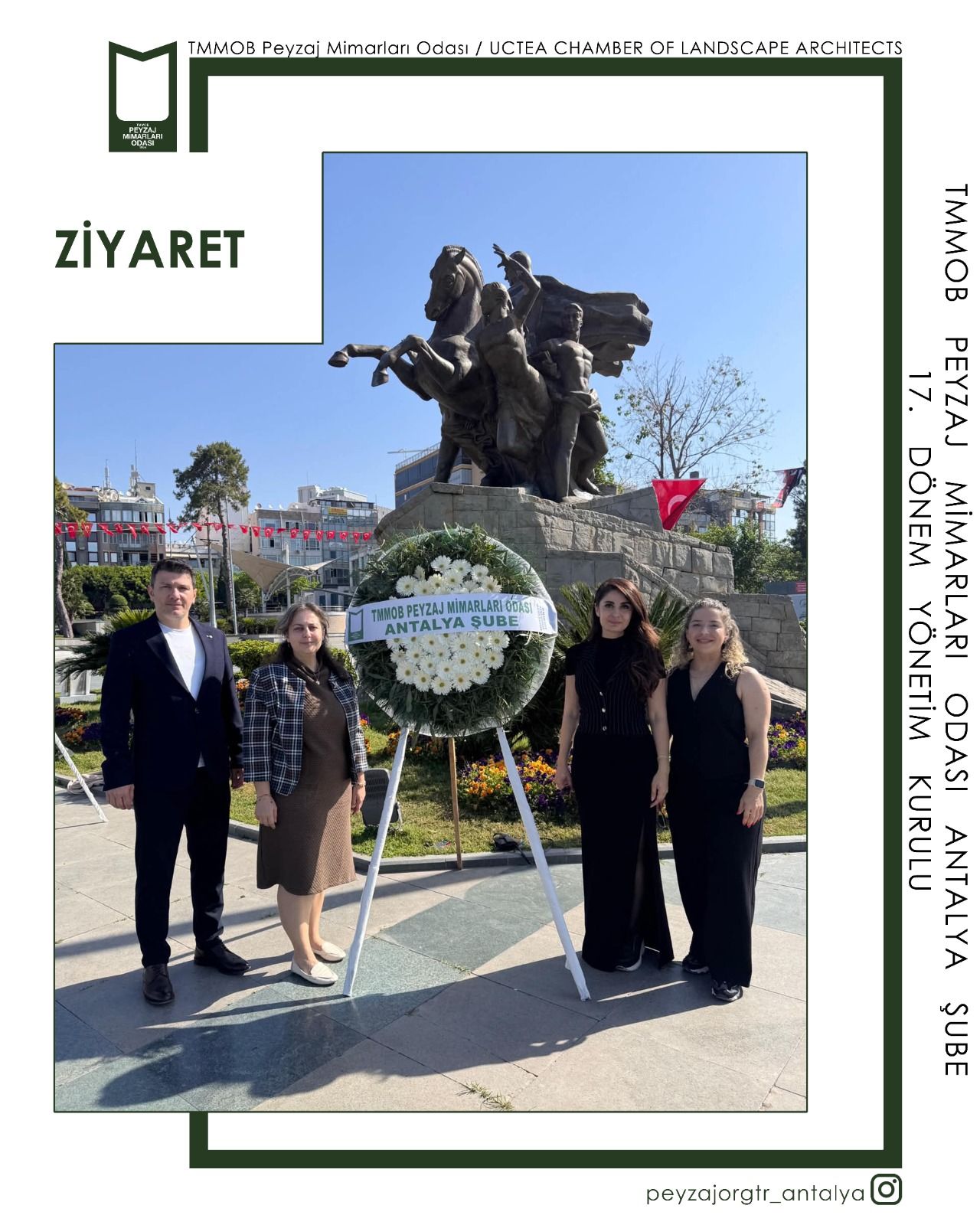 13 MAYİS ULUSAL PEYZAJ MİMARLIĞI GÜNÜ ANTALYA CUMHURİYET MEYDANI ÇELENK SUNMA TÖRENİ
