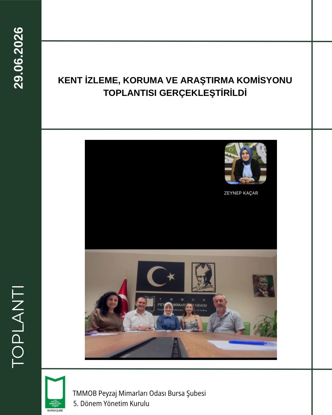 KENT İZLEME, KORUMA VE ARAŞTIRMA KOMİSYONU TOPLANTISI GERÇEKLEŞTİRİLDİ