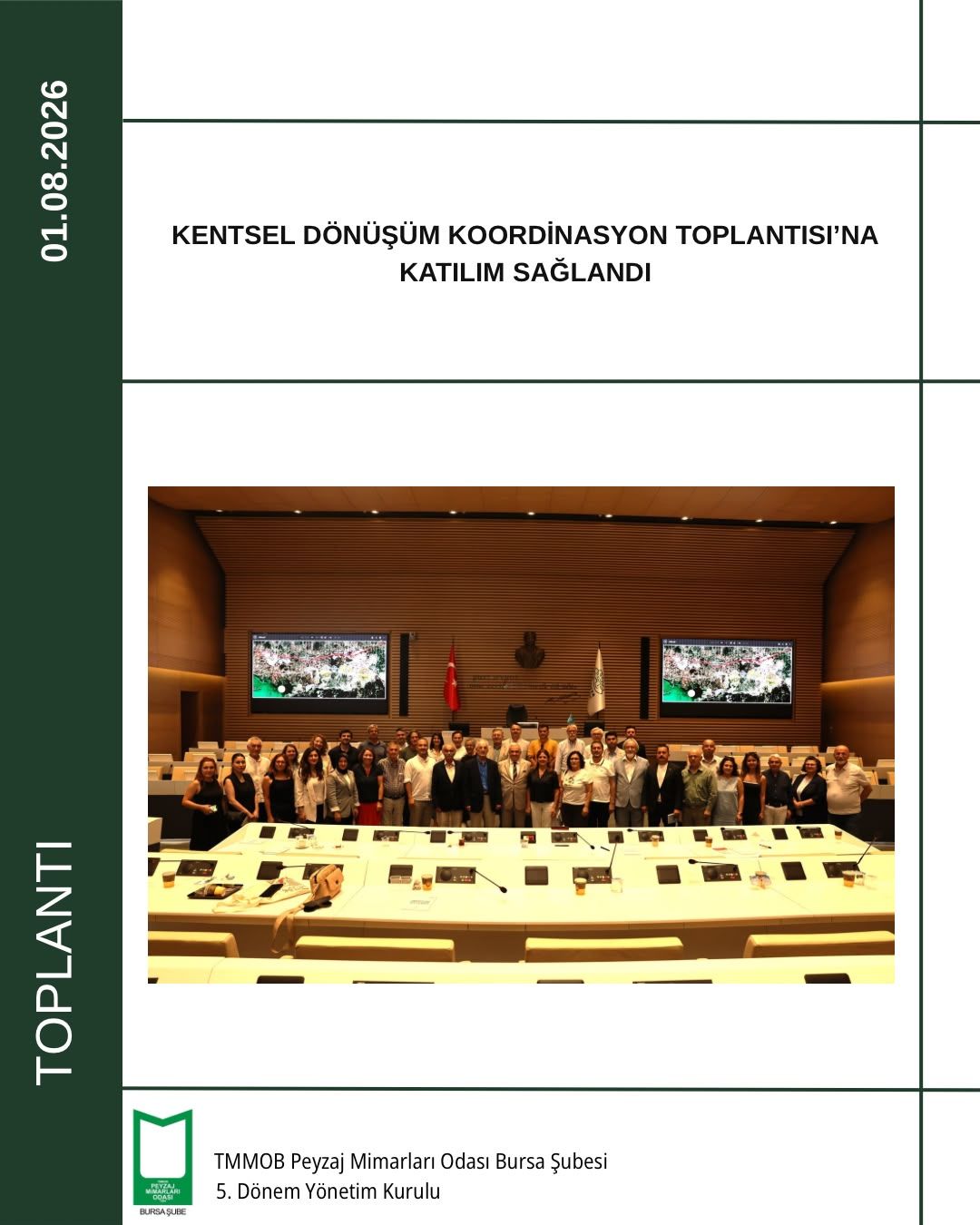 KENTSEL DÖNÜŞÜM KOORDİNASYON TOPLANTISI’NA KATILIM SAĞLANDI