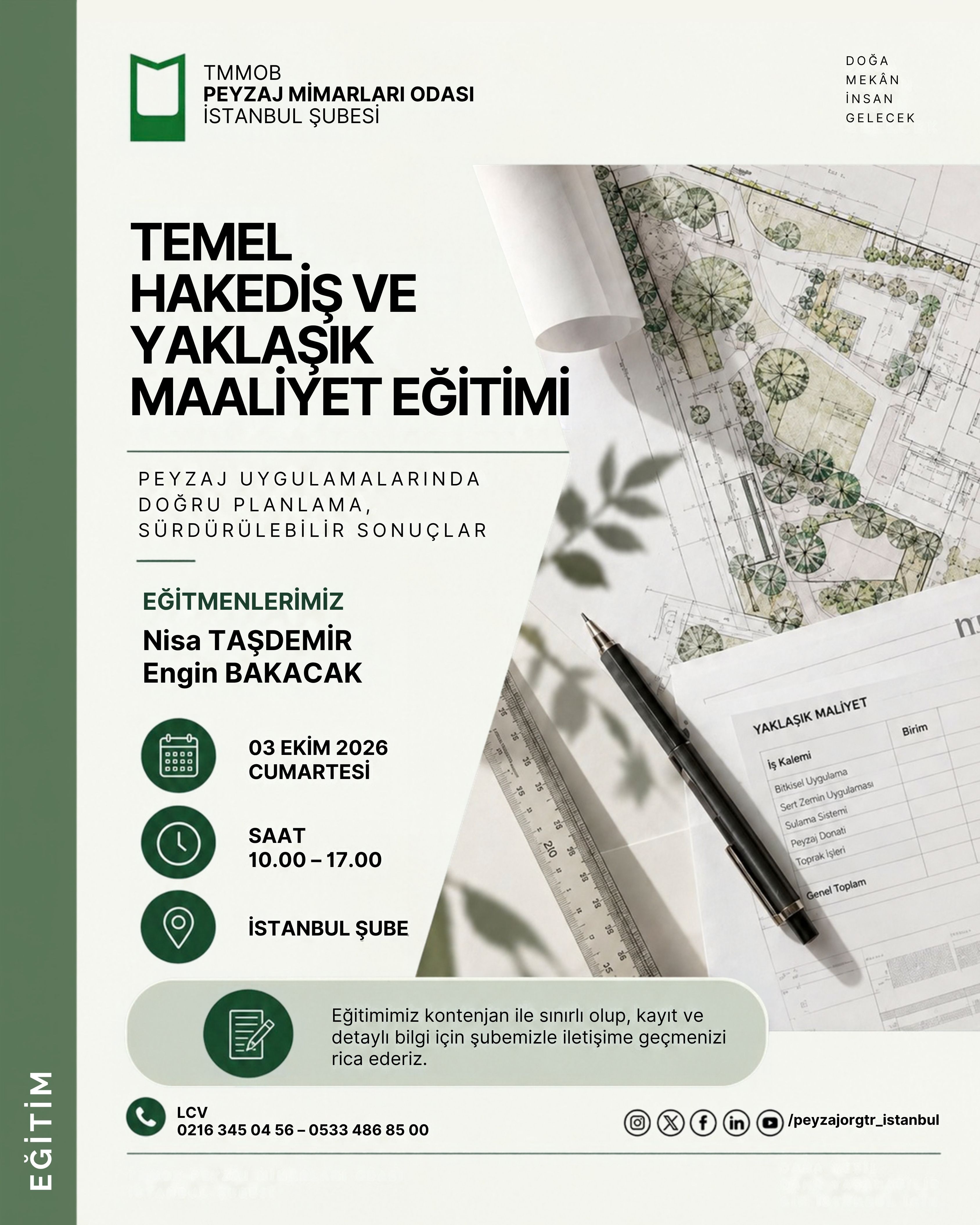 TEMEL HAKEDİŞ VE YAKLAŞIK MALİYET EĞİTİMİ HK.