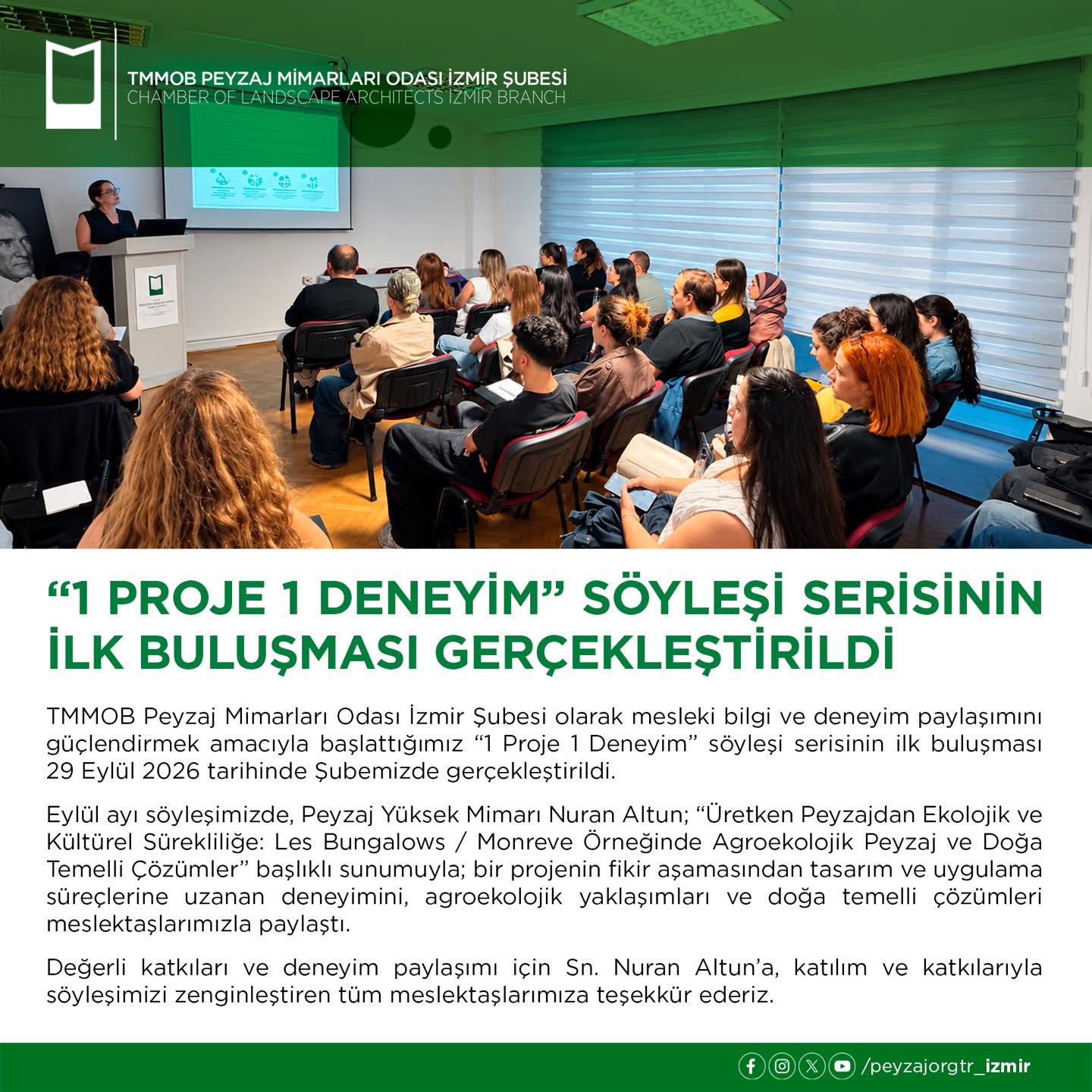 “1 PROJE 1 DENEYİM” SÖYLEŞİ SERİSİNİN İLK BULUŞMASI GERÇEKLEŞTİRİLDİ