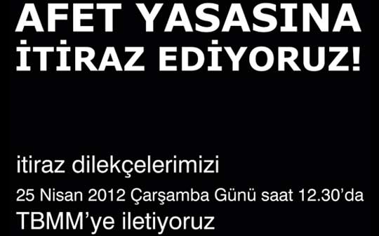 AFET YASASINA İTİRAZ EDİYORUZ! 
