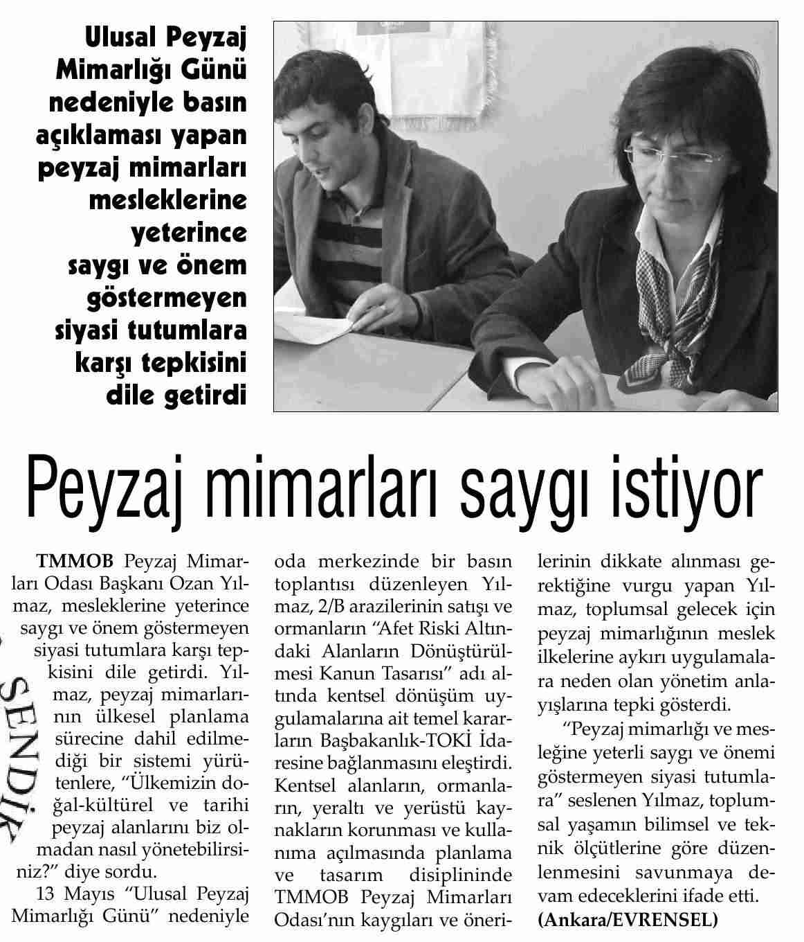 13 MAYIS BASIN AÇIKLAMASI-12 MAYIS -EVRENSEL