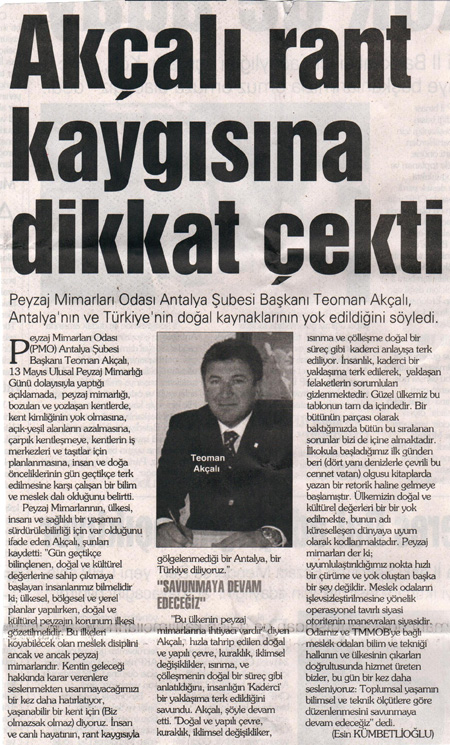 13 MAYIS ULUSAL PEYZAJ MİMARLIĞI GÜNÜ BASIN AÇIKLAMAMIZ