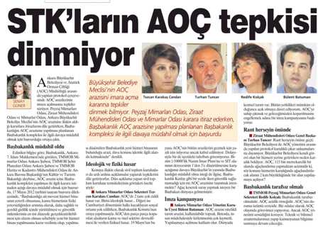 MİLLİYET ANKARA - STK`LARIN AOÇ TEPKİSİ DİNMİYOR. 16.06.2012