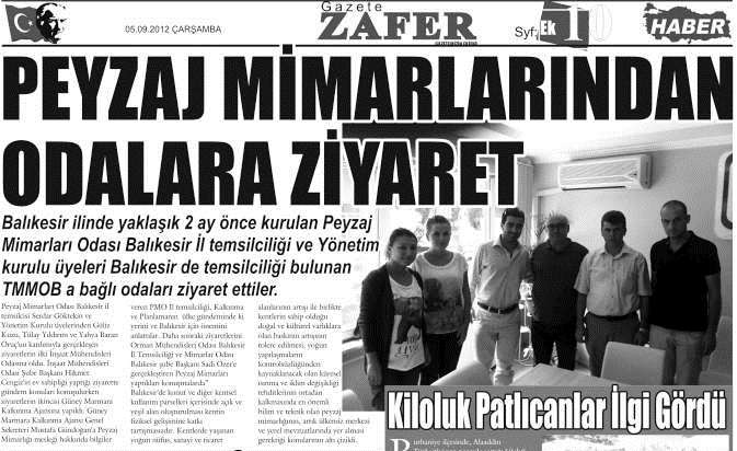 PEYZAJ MİMARLARINDAN ODALARA ZİYARET-05.09.2012 / SÖZCÜ