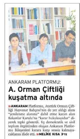 ATATÜRK ORMAN ÇİFTLİĞİ KUŞATMA ALTINDA. 21.09.2012 - BİRGÜN 