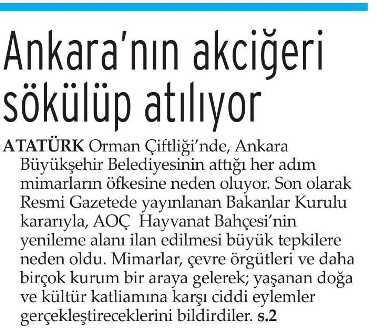 ANKARANIN AKCİĞERİ SÖKÜLÜP ATILIYOR. 21.09.2012-EVRENSEL