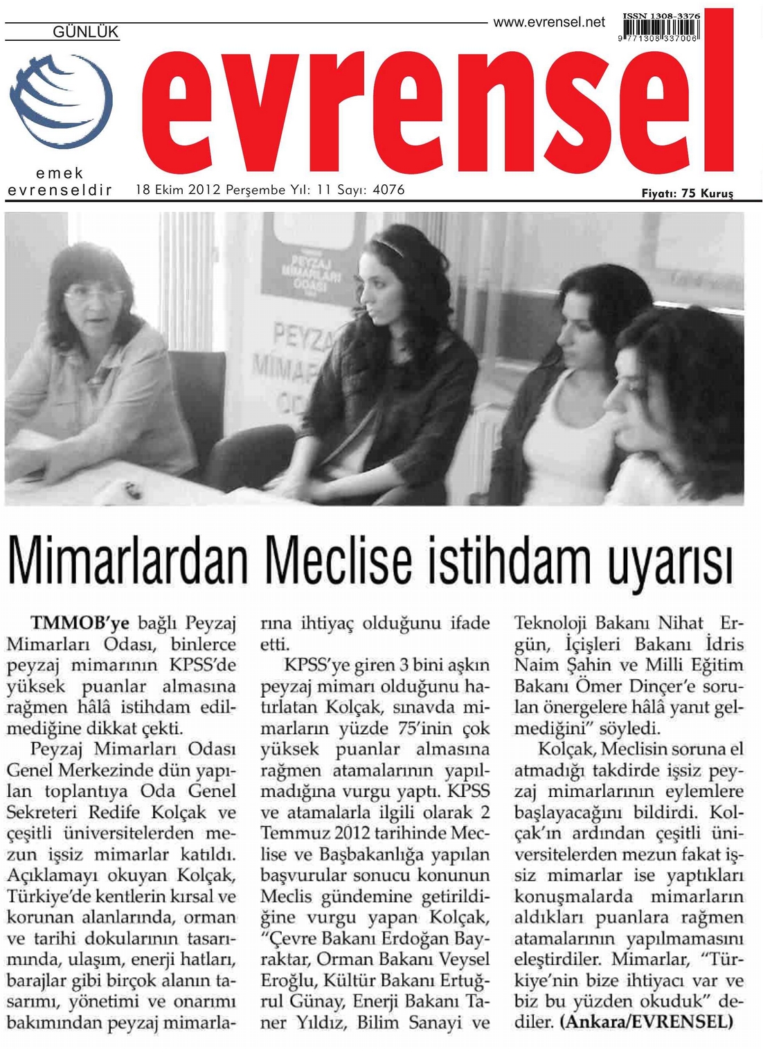 PEYZAJ MİMARLARINDAN MECLİSE İSTİHDAM UYARISI