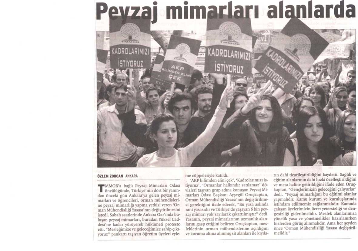 PEYZAJ MİMARLARI ALANLARDA! BİRGÜN 02.10.2006