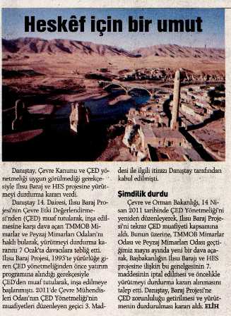 HESKEF İÇİN BİR UMUT - 11.01.2013 / ÖZGÜR GÜNDEM