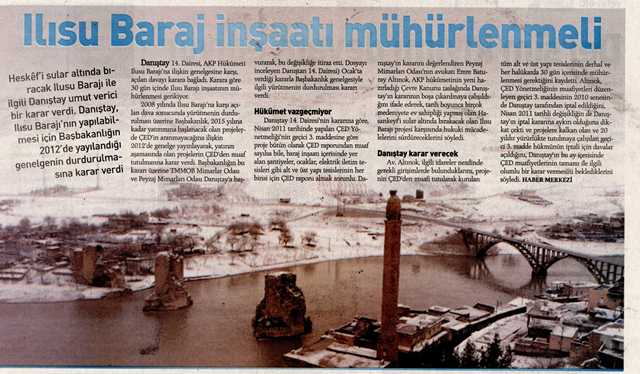 ILISU BARAJI İNŞAATI MÜHÜRLENMELİ-ÖZGÜR GÜNDEM 14.01.2013