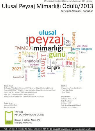 5.ULUSAL PEYZAJ MİMARLIĞI ÖDÜLÜ TEMASI BELLİ OLDU  "YERLEŞİM ALANLARI,KONUT(LAR) "