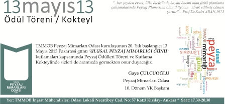 13 MAYIS ULUSAL PEYZAJ MİMARLIĞI GÜNÜ KUTLAMA PROGRAMINDA  HEP BİRLİKTE