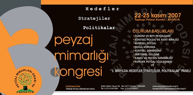 III. BİNYILDA 3. KONGRE-
PEYZAJ MİMARLIĞI KONGRESİ
