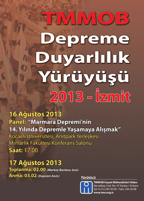 DEPREME DUYARLILIK / 2013  YÜRÜYÜŞÜ KOCAELİ`NDE