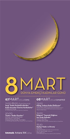 TMMOB İKK 8 MART DÜNYA KADINLAR GÜNÜ ETKİNLİK PROGRAMI