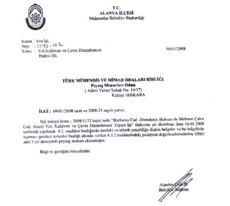 ALANYA MAHMUTLAR BELEDİYE BAŞKANLIĞI TARAFINDAN AÇILAN İHALEDE DÜZELTME