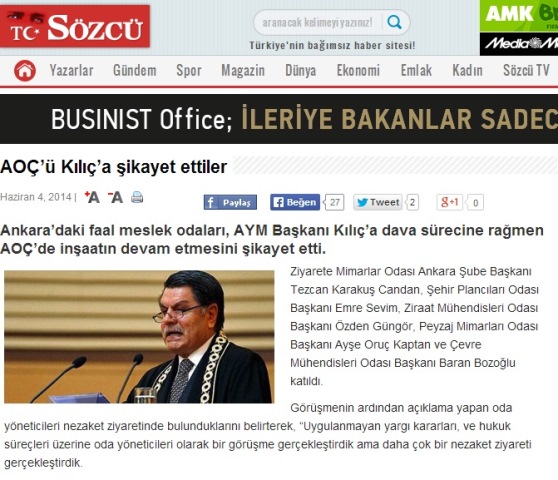 AOÇ’Ü KILIÇ’A ŞİKAYET ETTİLER 04.06.2014 / SÖZCÜ