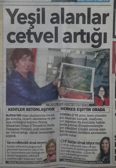 YEŞİL ALANLAR CETVEL ARTIĞI 30.11.2014 / YENİ DÖNEM