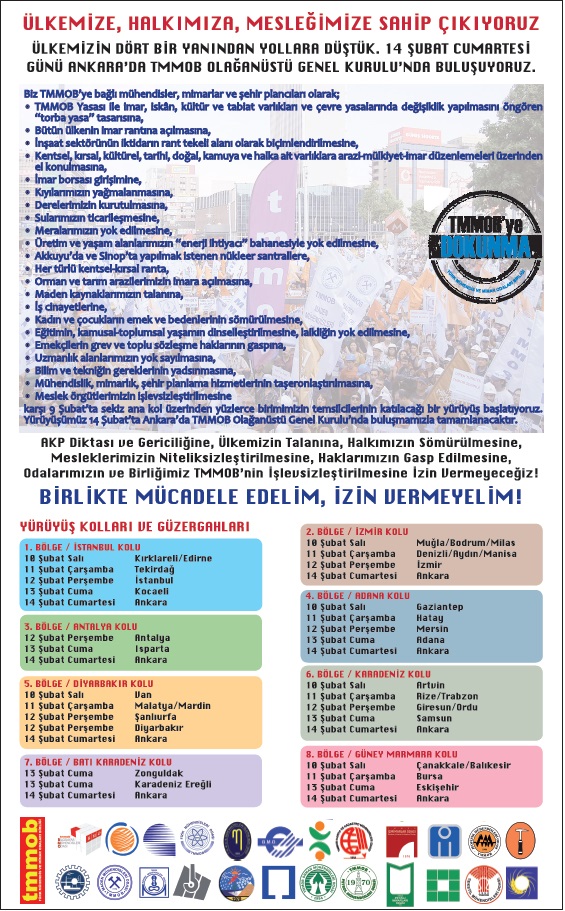 ANKARA YÜRÜYÜŞÜMÜZ GAZETE İLANLARINDA...