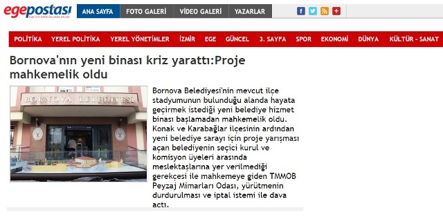 BORNOVA`NIN YENİ BİNASI KRİZ YARATTI:PROJE MAHKEMELİK OLDU 01.07.2015 / EGEPOSTASI