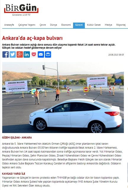 ANKARA’DA AÇ-KAPA BULVARI 18.08.2015 / BİRGÜN