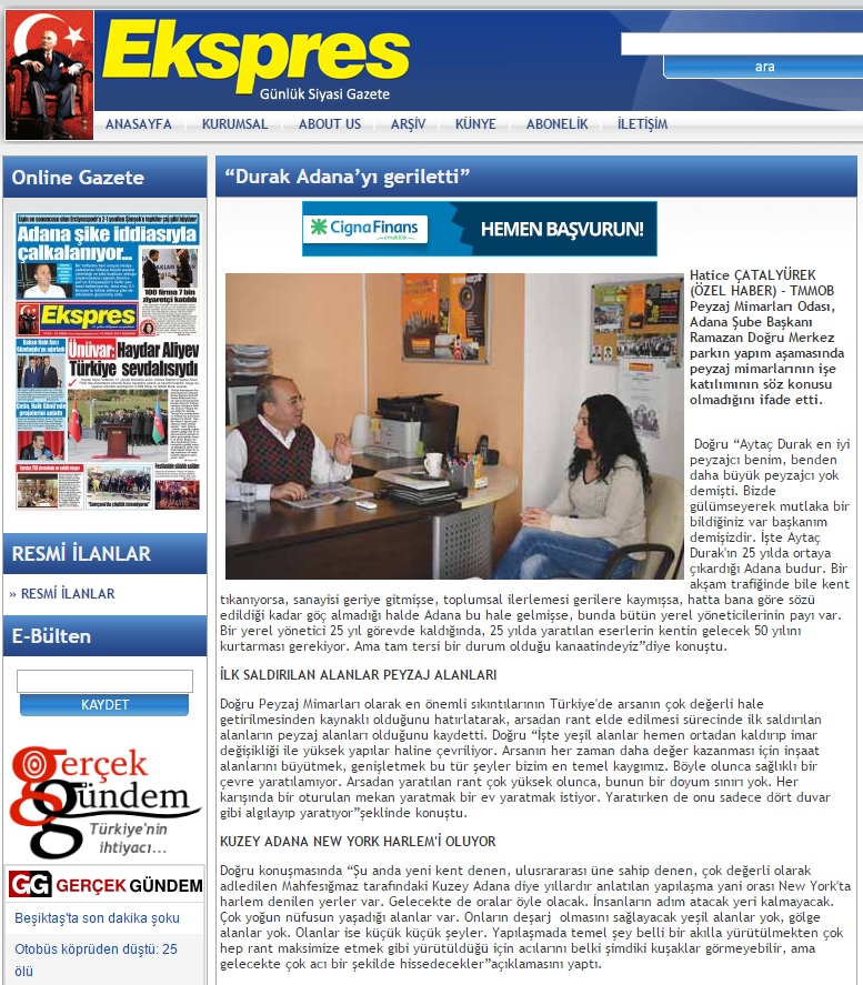 “DURAK ADANA’YI GERİLETTİ” 11.12.2015 / EKSPRES