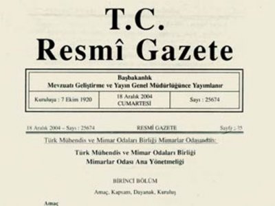 ODAMIZ ANA YÖNETMELİK DEĞİŞİKLİĞİ RESMİ GAZETE’DE YAYINLANDI.