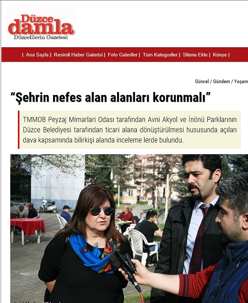 “ŞEHRİN NEFES ALAN ALANLARI KORUNMALI” 07.03.2016 / DÜZCE DAMLA 