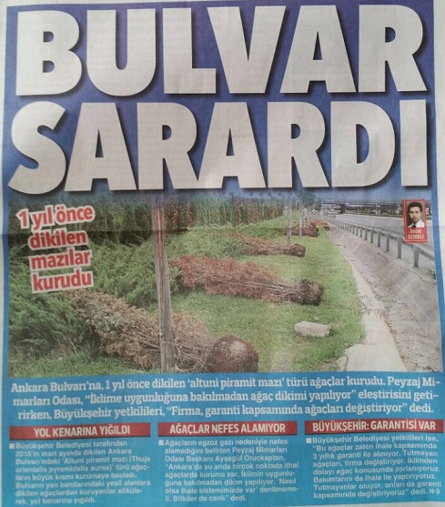 ANKARA BULVARI SARARDI 14.06.2016 / HÜRRİYET