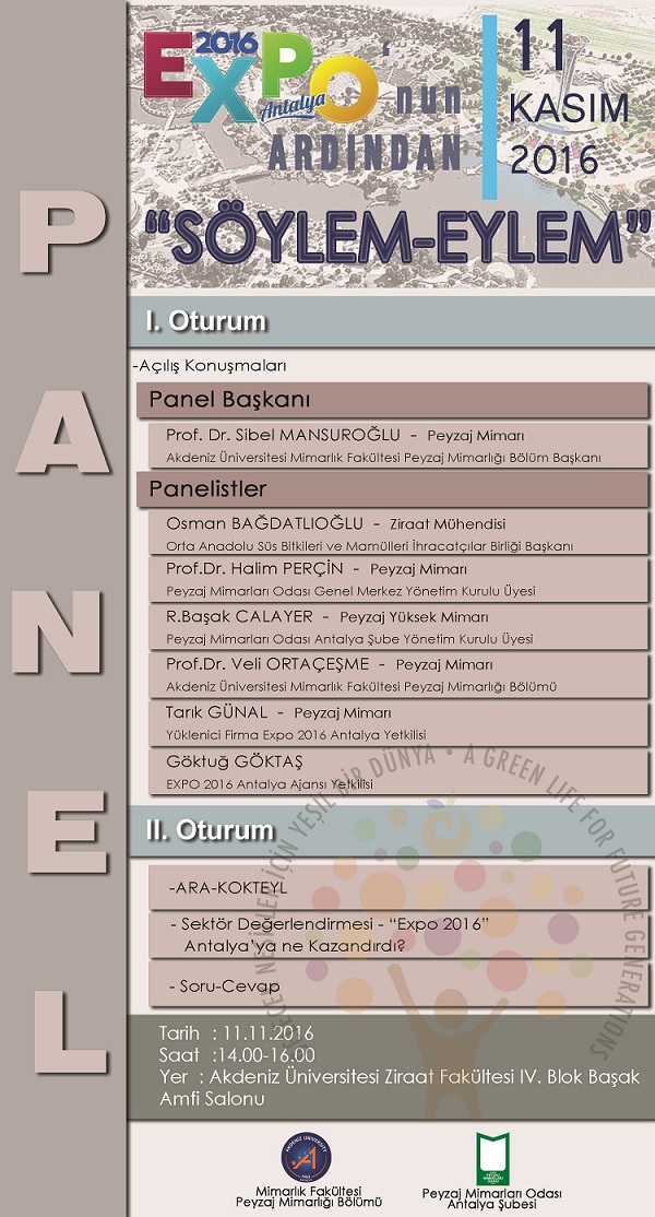 PANEL "EXPO 2016`NIN ARDINDAN SÖYLEM-EYLEM"
