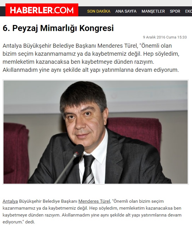 6. PEYZAJ MİMARLIĞI KONGRESİ 09.12.2016 / HABERLER