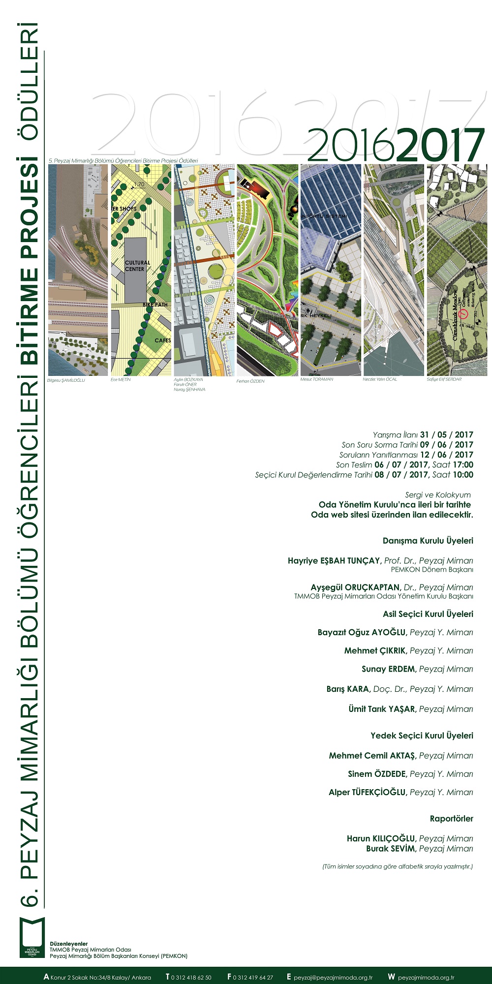 6. PEYZAJ MİMARLIĞI BÖLÜMÜ ÖĞRENCİLERİ BİTİRME PROJESİ ÖDÜLLERİ - 2017