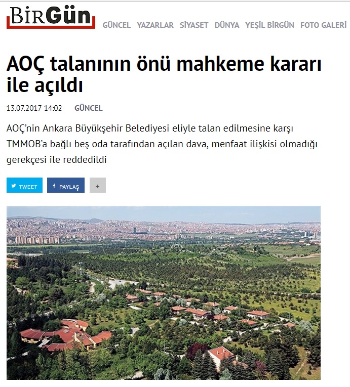 AOÇ TALANININ ÖNÜ MAHKEME KARARI İLE AÇILDI 13.07.2017 / BİRGÜN