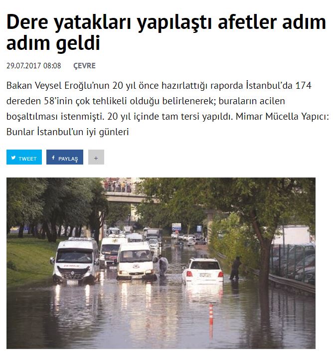 DERE YATAKLARI YAPILAŞTI AFETLER ADIM ADIM GELDİ 27.07.2017 / BİRGÜN