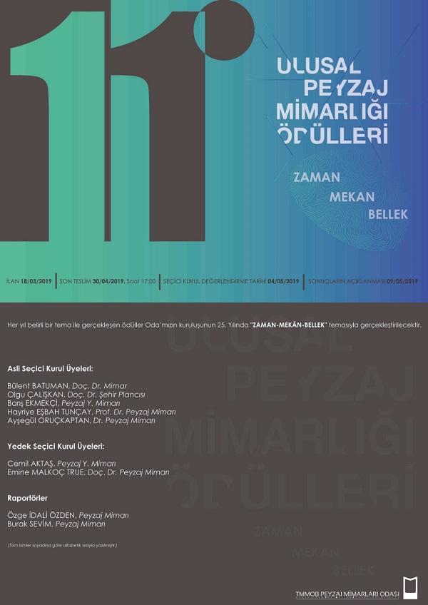 11. ULUSAL PEYZAJ MİMARLIĞI ÖDÜLLERİ