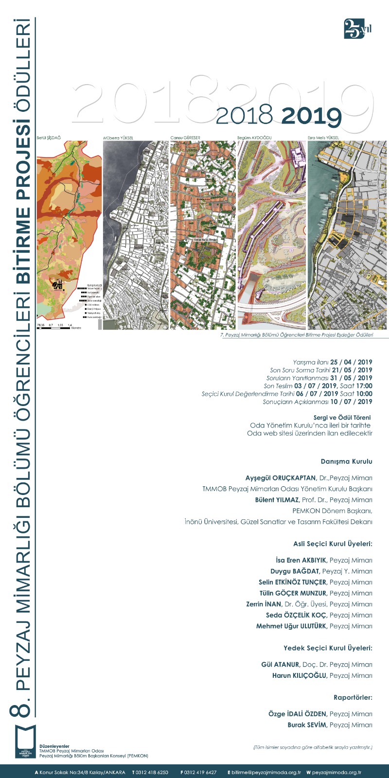 8. PEYZAJ MİMARLIĞI BÖLÜMÜ ÖĞRENCİ BİTİRME PROJE ÖDÜLLERİ 2019