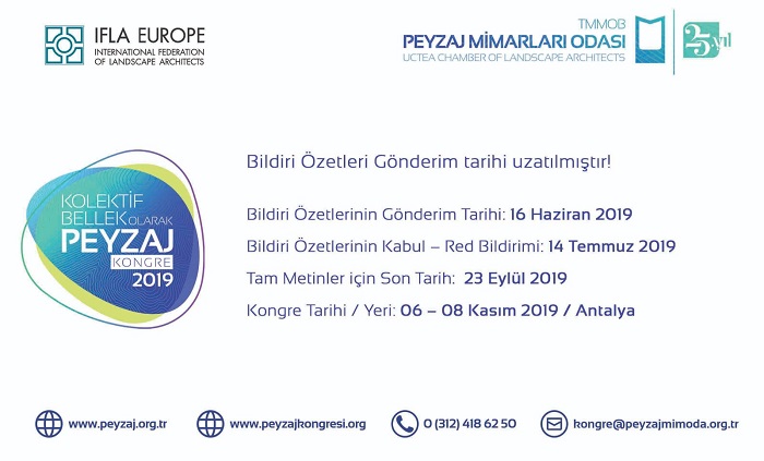 PEYZAJ MİMARLIĞI 7. KONGRESİ BİLDİRİ ÖZETLERİ GÖNDERİM TARİHİ UZATILMIŞTIR