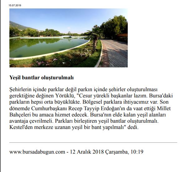 BASIN HABERİ | BURSA`DAKİ YEŞİL ALANLARA NE OLUYOR ?