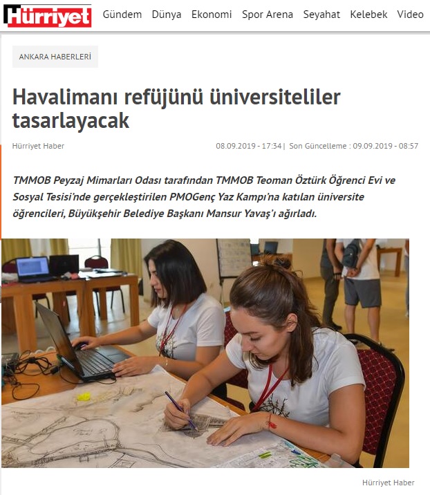 HAVALİMANI REFÜJÜNÜ ÜNİVERSİTELİLER TASARLAYACAK 08.09.2019 / HÜRRİYET